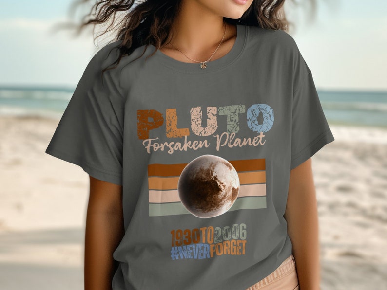 Pluto Forsaken Planet Never Forget Boho Comfort Colors Tee Planet Pluto Sweatshirt, Trendy Science Hoodie, Retro Space Tee, Matching Couples