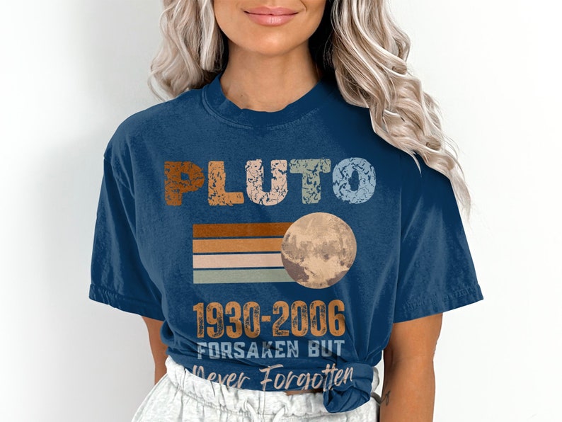 Pluto Forsaken Never Forgotten Boho Comfort Colors Tee Planet Pluto Sweatshirt, Trendy Science Hoodie, Retro Space Tee, Matching Couples