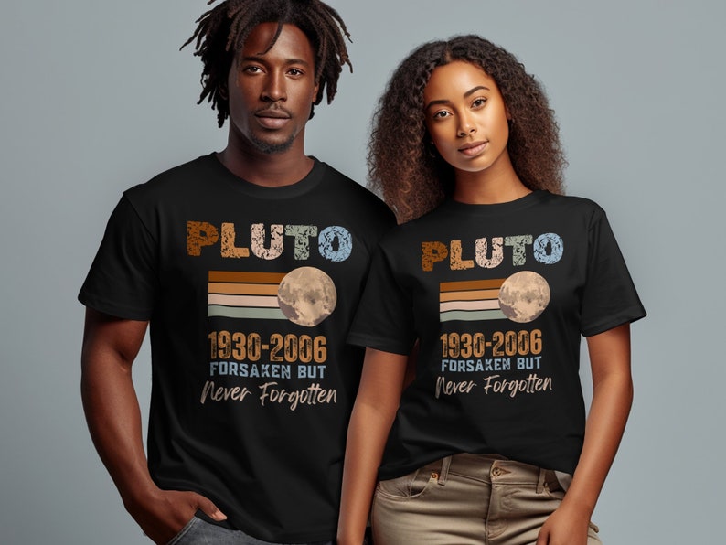 Pluto Forsaken Never Forgotten Boho Comfort Colors Tee Planet Pluto Sweatshirt, Trendy Science Hoodie, Retro Space Tee, Matching Couples