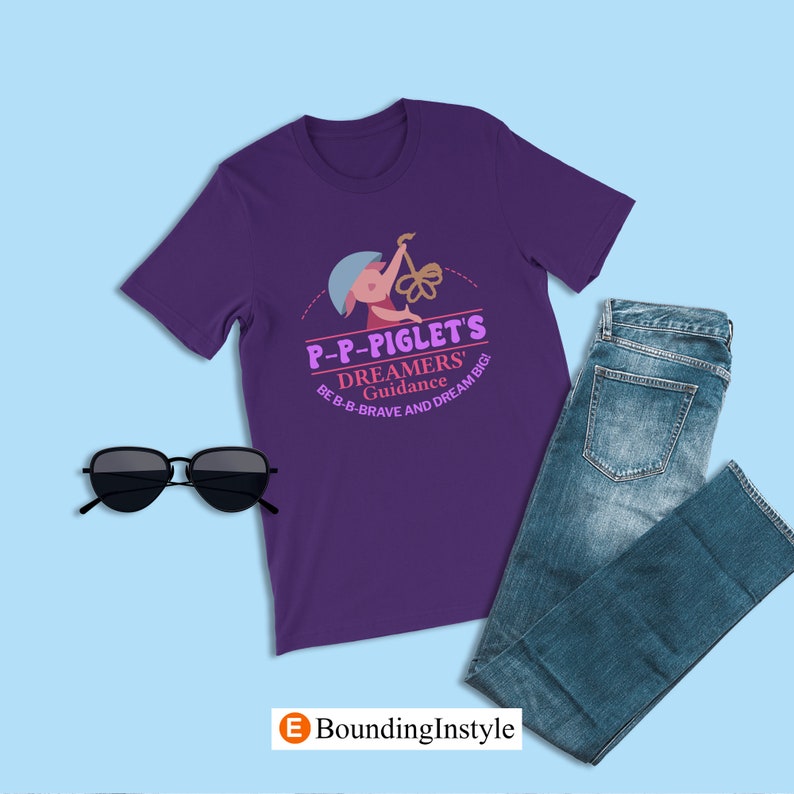 Winnie the Pooh Logo Shirt, Piglet T-Shirt, Dreamers' Guidance Brave and Dream Big, Hundred Acre Wood Outfit, The Many Adventures Attraction