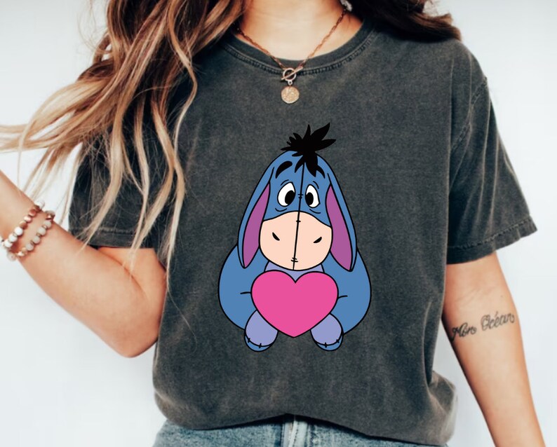 Winnie The Pooh Heart Valentine Shirt, Disney Winnie The Pooh Eeyore Sweatshirt, Disneyland Trip Gift, Winnie The Pooh Valentine Shirt