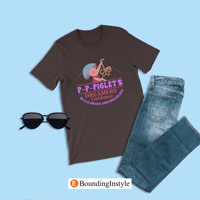Winnie the Pooh Logo Shirt, Piglet T-Shirt, Dreamers' Guidance Brave and Dream Big, Hundred Acre Wood Outfit, The Many Adventures Attraction