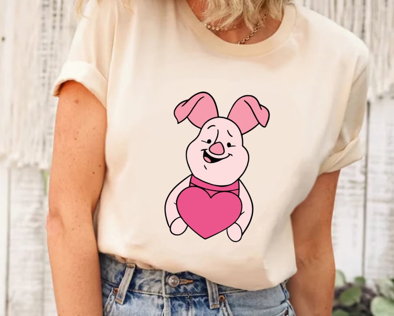 Winnie The Pooh Heart Valentine Shirt, Disney Winnie The Pooh Piglet Sweatshirt, Disneyland Trip Gift, Winnie The Pooh Valentine Shirt