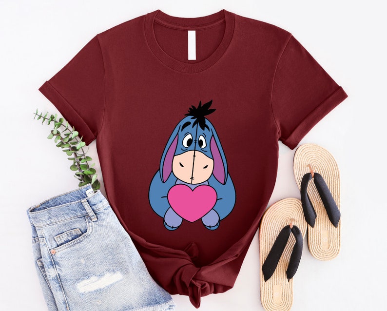 Winnie The Pooh Heart Valentine Shirt, Disney Winnie The Pooh Eeyore Sweatshirt, Disneyland Trip Gift, Winnie The Pooh Valentine Shirt