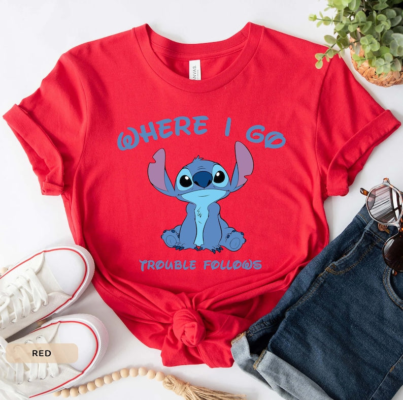 Stitch and Angel Matching Shirts: Funny Couple Tees