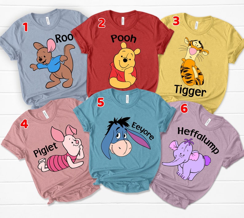 Disney Pooh And Friends Inspired Adult Shirts, Youth Toddler Infant Bodysuit Gift, Disney Characters Cosplay Costumes Family Shirt Gift