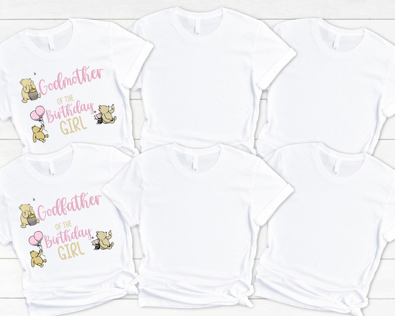 Classic Pooh Birthday Shirts - matching family of the birthday girl, vintage winnie the pooh, mom dad grandma brother, pooh hunny piglet,