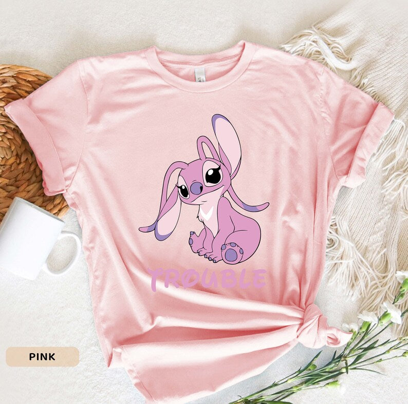 Stitch and Angel Matching Shirts: Funny Couple Tees