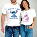 Stitch and Angel Matching Shirts: Funny Couple Tees