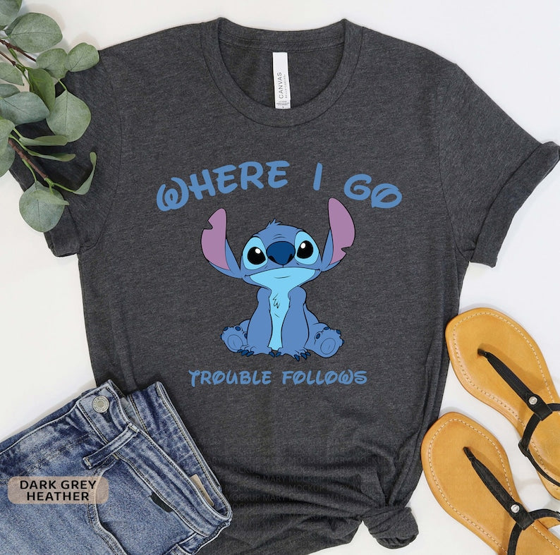 Stitch and Angel Matching Shirts: Funny Couple Tees