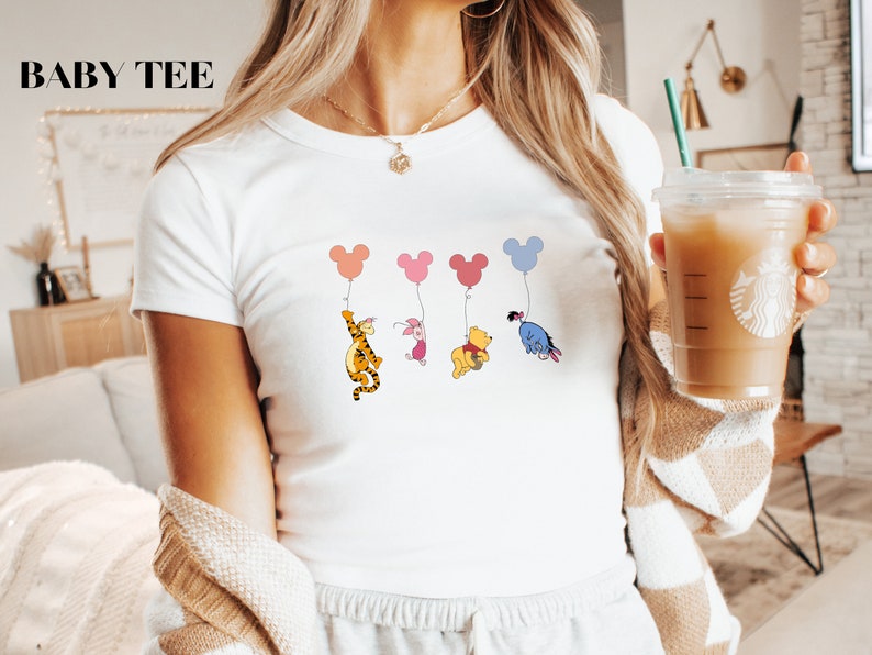 Winnie the Pooh and friends Disney shirt, Pooh Bear Piglet Eeyore Sweatshirt, Disney Baby Tee, Pooh Balloons Disney Shirt, Disney Trip Shirt