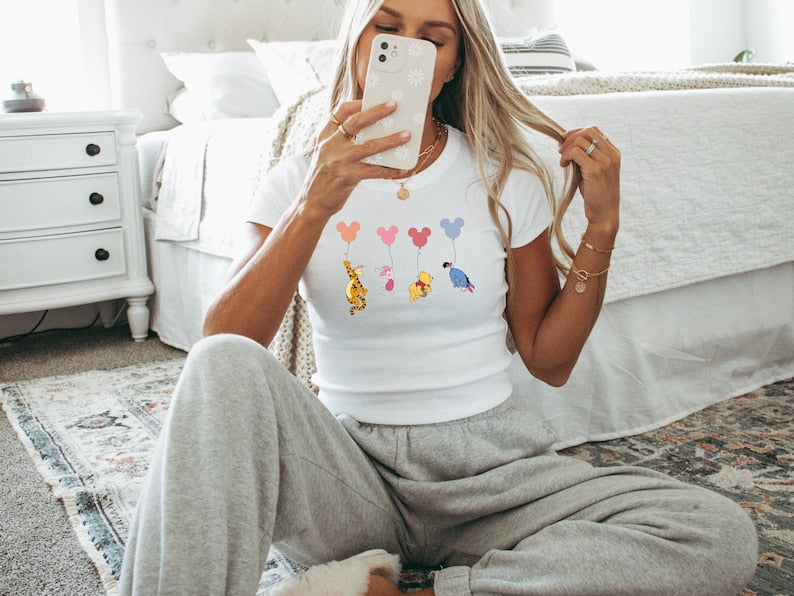 Winnie the Pooh and friends Disney shirt, Pooh Bear Piglet Eeyore Sweatshirt, Disney Baby Tee, Pooh Balloons Disney Shirt, Disney Trip Shirt