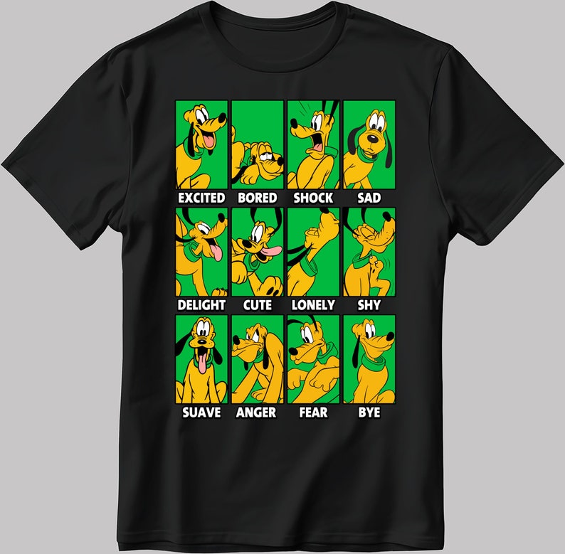 Pluto Moods Short Sleeve White-Black Men's / Women's T Shirt C549