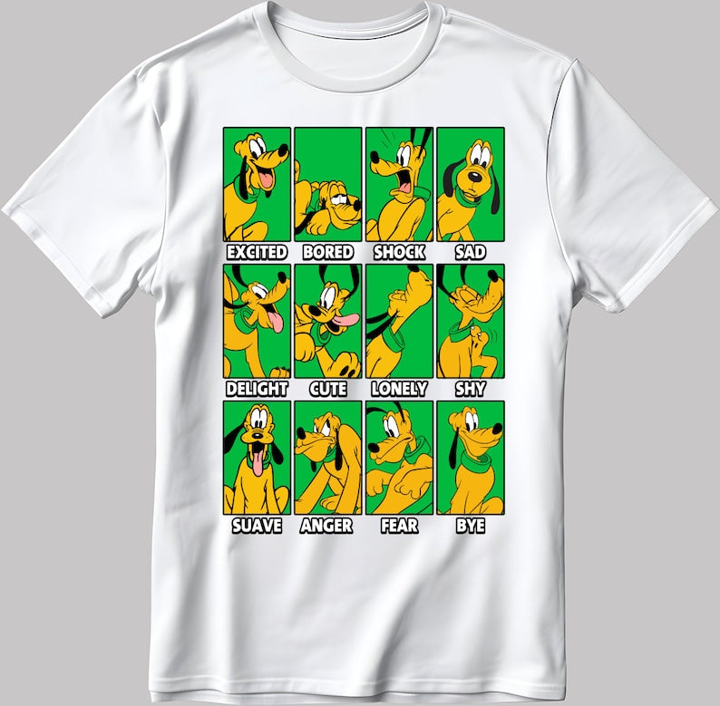 Pluto Moods Short Sleeve White-Black Men's / Women's T Shirt C549
