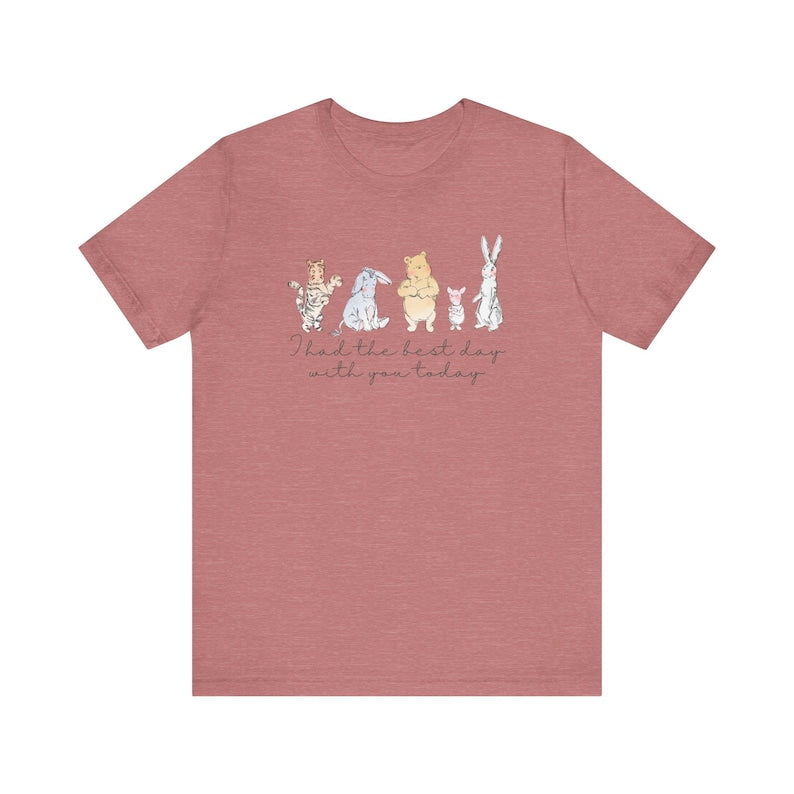 Winnie Pooh & Friends Best Day Shirt | Best Day With You Today TShirt | Pooh Piglet Tigger Rabbit Eeyore | Lyrics Tee Shirt |