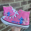 Stitch Angel Converse Personalized High Tops Sneakers For Girls