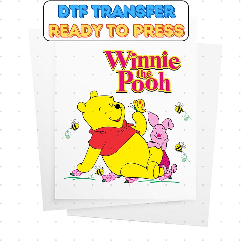 Disney Winnie the Pooh DTF Transfer, The pooh and Piglet Shirt Designs Ready Print, Disneyland Friends vacation Shirts shop, family day