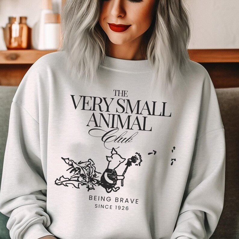 Piglet Sweatshirt: Winnie The Pooh 'Very Small Animal Club' Design