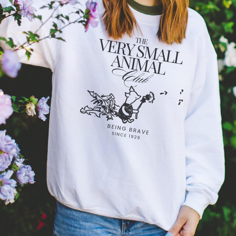 Piglet Sweatshirt: Winnie The Pooh 'Very Small Animal Club' Design