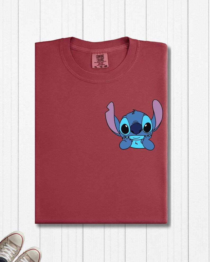 Stitch and Angel Comfort Colors Pocket Tee, Matching Disney Shirts