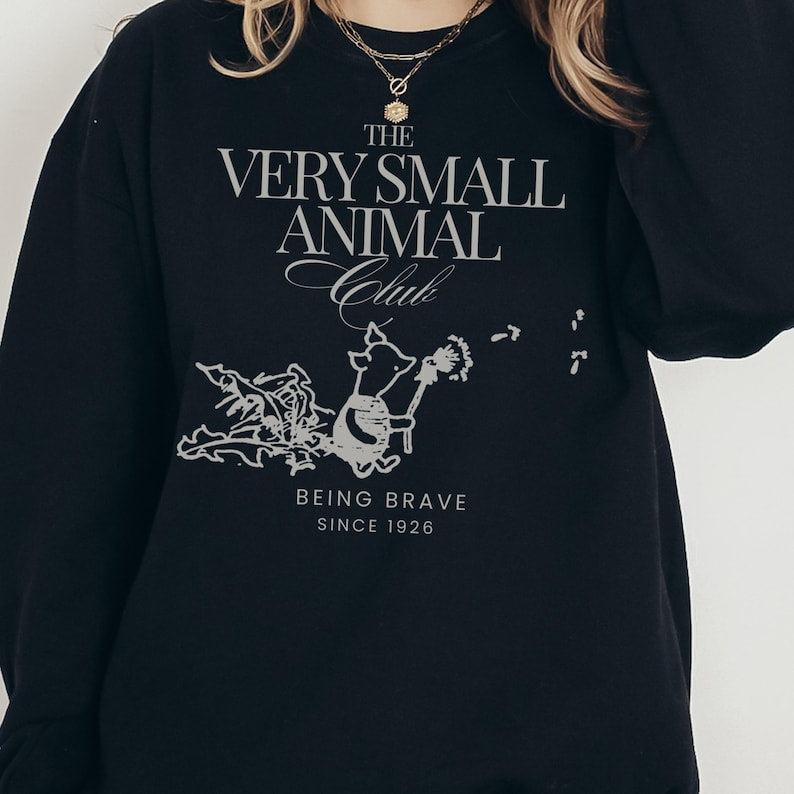 Piglet Sweatshirt: Winnie The Pooh 'Very Small Animal Club' Design