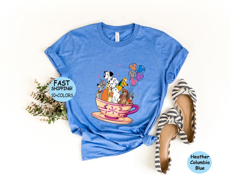 Disney Tea Cup Dog Shirt, Disney Dog and Friends Balloons Sweatshirt, Disney Trip Hoodie, Disney Family Vacation Shirt, Dog Character Shirt