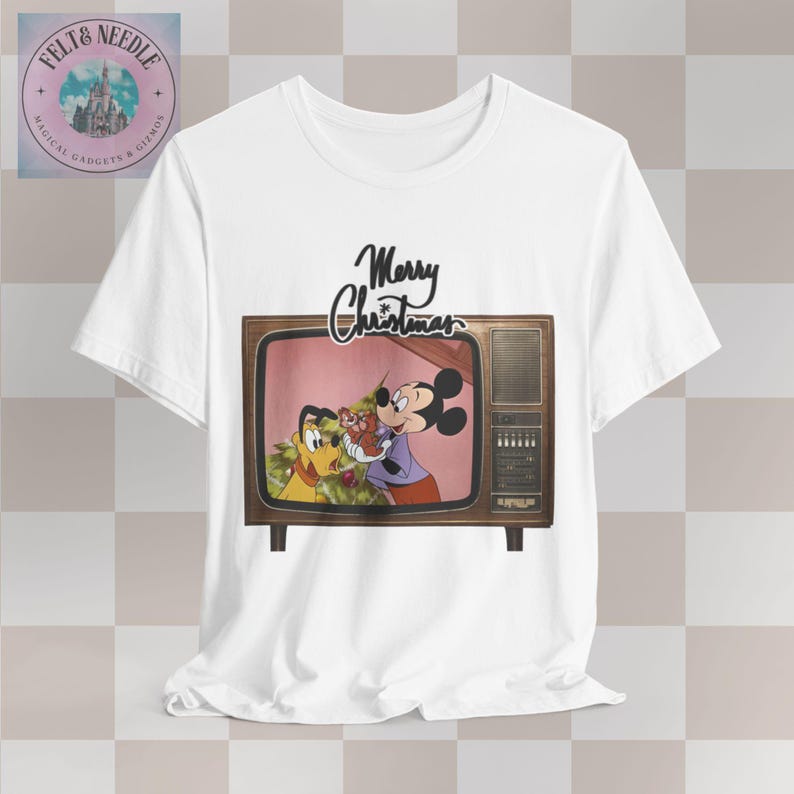 Vintage Christmas Tee, Retro Mickey Mouse, Chip & Dale Tshirt, Unisex Holiday Shirt, Pluto's Christmas Tree, Merry Christmas Gift, Disney