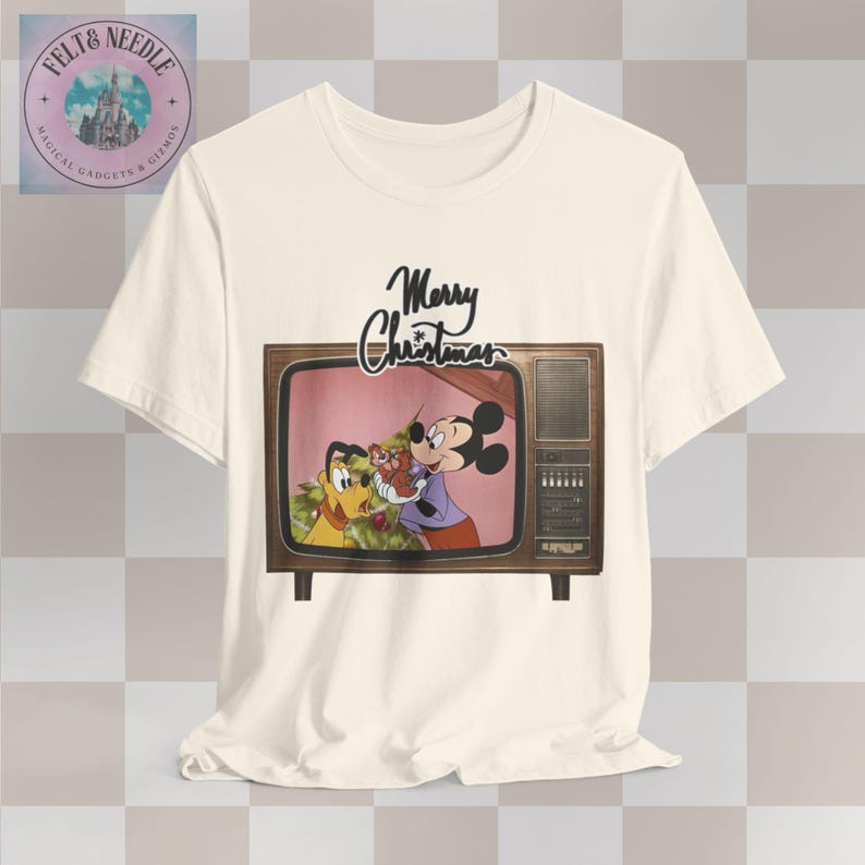 Vintage Christmas Tee, Retro Mickey Mouse, Chip & Dale Tshirt, Unisex Holiday Shirt, Pluto's Christmas Tree, Merry Christmas Gift, Disney