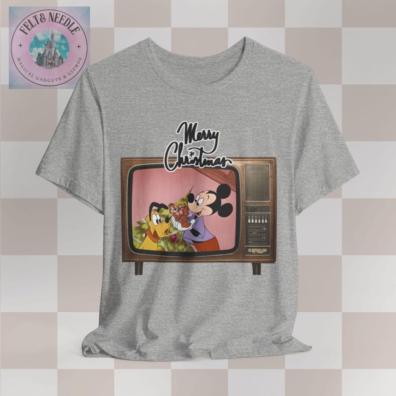 Vintage Christmas Tee, Retro Mickey Mouse, Chip & Dale Tshirt, Unisex Holiday Shirt, Pluto's Christmas Tree, Merry Christmas Gift, Disney
