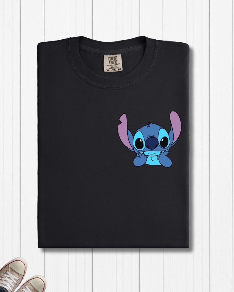 Stitch and Angel Comfort Colors Pocket Tee, Matching Disney Shirts