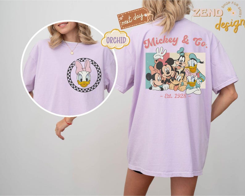 Comfort Colors Retro Custom Mickey & Friends Shirt, Disney Vacation Shirt,Checkered Magic Kingdom Family Matching Trip, WDW Disneyland Shirt