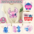 Stitch and Angel DTF Transfer, Disney Ready To Press, Valentine Heat Transfer, Disney DTF Transfer, Disney Stitch, Valentines Day DTF