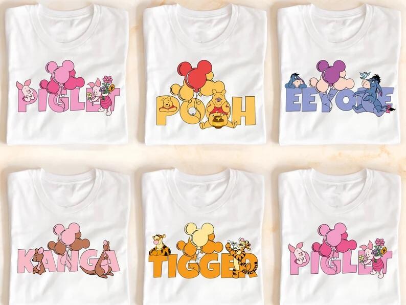 Retro Winnie the Pooh Varsity Shirt, Tigger, Piglet, Eeeyore, Roo, Lumpy, Rabbit, Disneyland Trip Shirt, Disney Family Trip