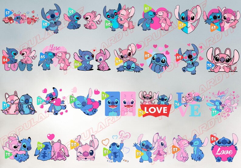 Stitch and Angel DTF Transfer, Disney Ready To Press, Valentine Heat Transfer, Disney DTF Transfer, Disney Stitch, Valentines Day DTF