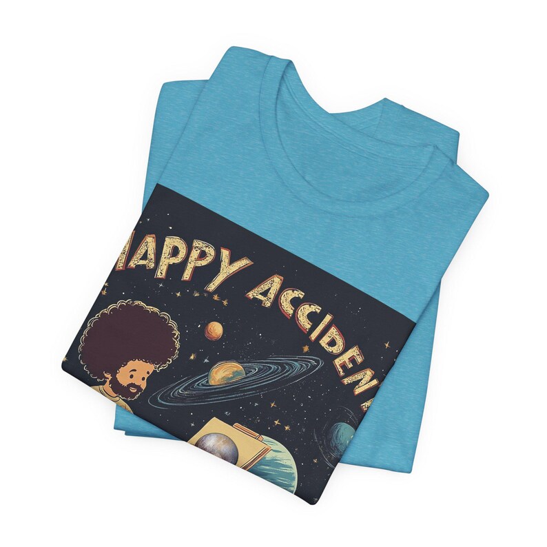 Pluto 'Happy Accident' Vintage Astronomer T-Shirt, Cosmic Design