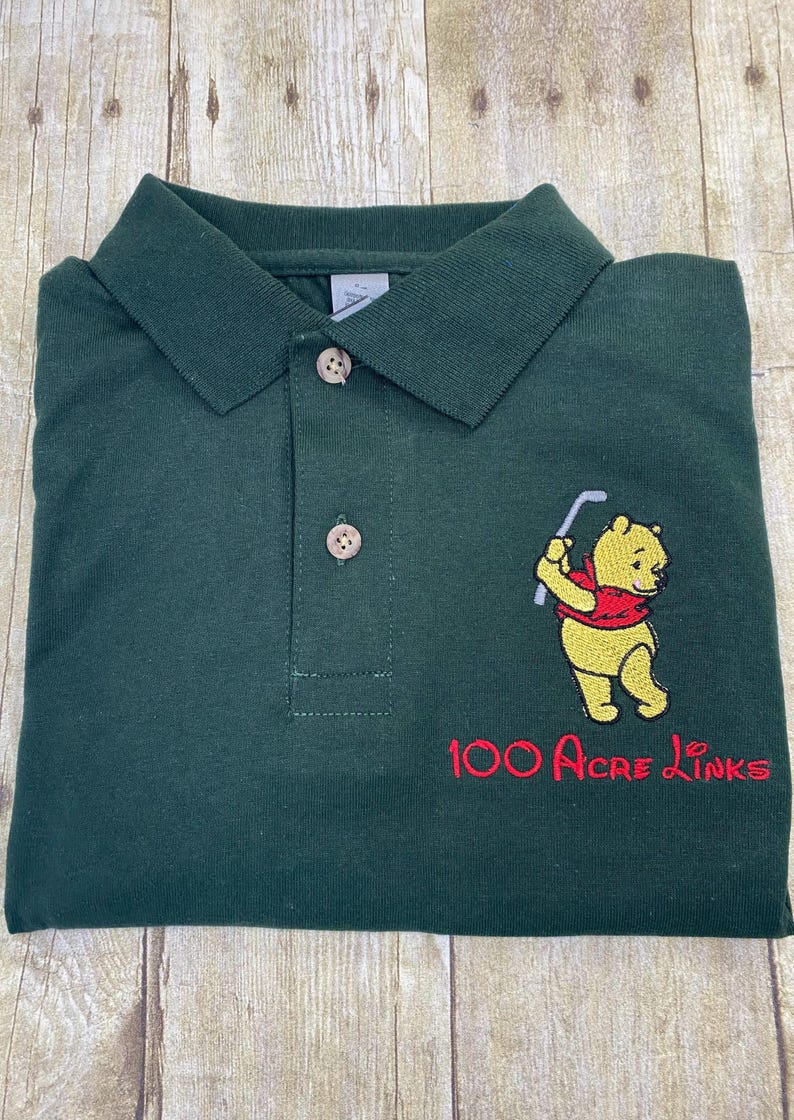 YOUR CHOICE Tigger OR Pooh Golfing Embroidered Polo