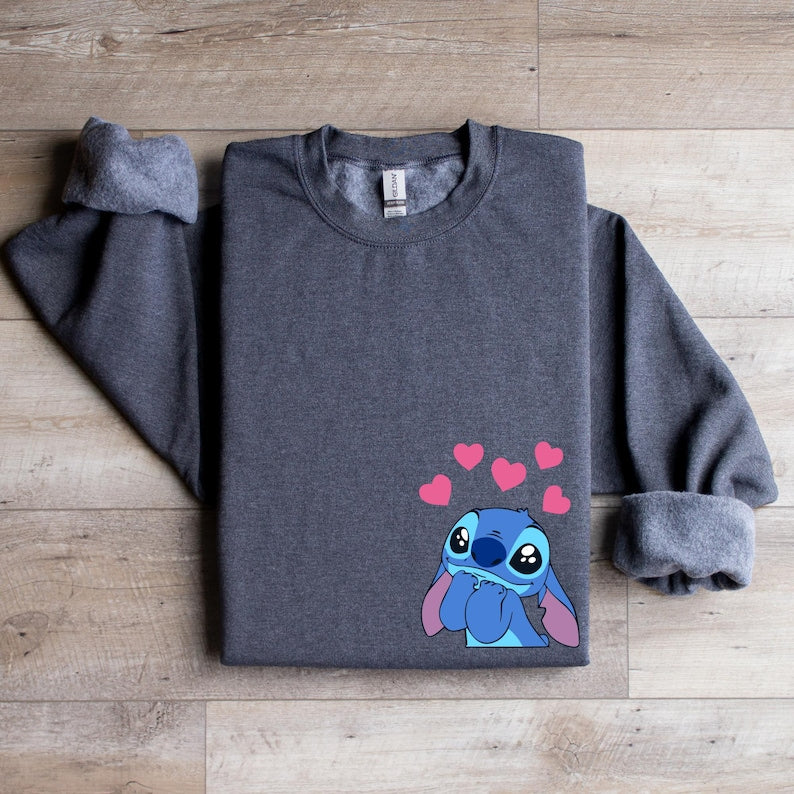 Personalized Stitch and Angel Hoodie: Custom Couple Valentine Gift