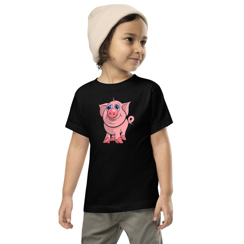 Cute Piglet Kids T-shirt | Toddler Tee with a Pink Piggy | Funny Farm Animals Birthday Gift for Boys and Girls
