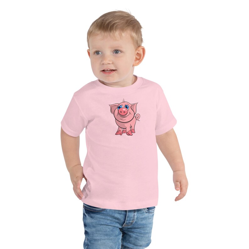 Cute Piglet Kids T-shirt | Toddler Tee with a Pink Piggy | Funny Farm Animals Birthday Gift for Boys and Girls