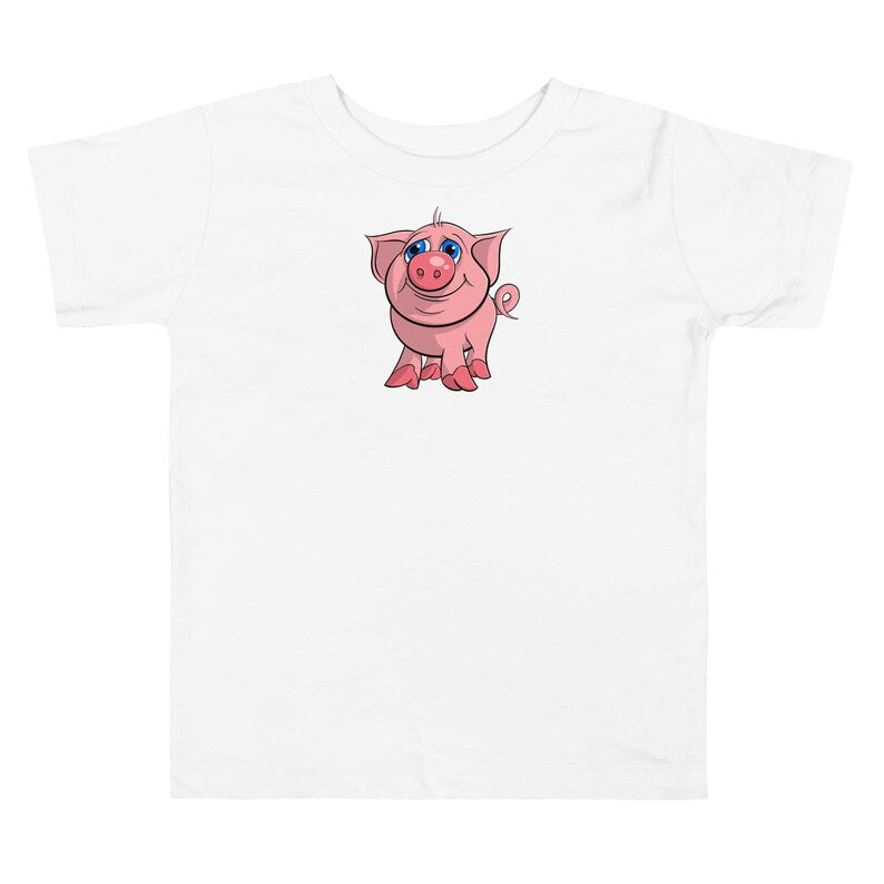 Cute Piglet Kids T-shirt | Toddler Tee with a Pink Piggy | Funny Farm Animals Birthday Gift for Boys and Girls