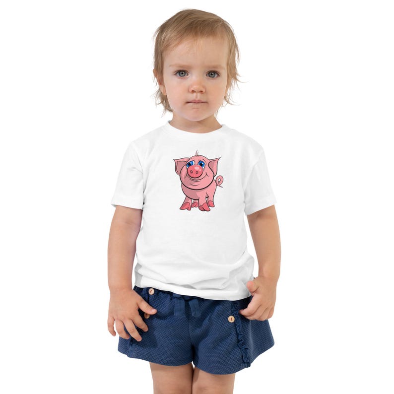 Cute Piglet Kids T-shirt | Toddler Tee with a Pink Piggy | Funny Farm Animals Birthday Gift for Boys and Girls