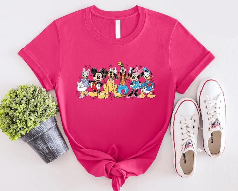 Mickey And Friends Watercolor Shirt, Mickey And Friends Shirt, Mickey Mouse Shirt, Retro Mickey Shirt, Friends Shirt, Disney Shirt