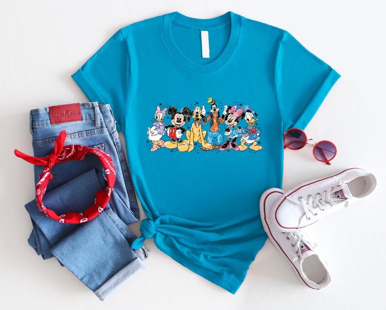 Mickey And Friends Watercolor Shirt, Mickey And Friends Shirt, Mickey Mouse Shirt, Retro Mickey Shirt, Friends Shirt, Disney Shirt