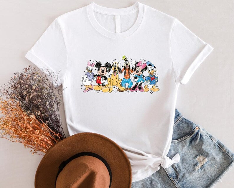 Mickey And Friends Watercolor Shirt, Mickey And Friends Shirt, Mickey Mouse Shirt, Retro Mickey Shirt, Friends Shirt, Disney Shirt