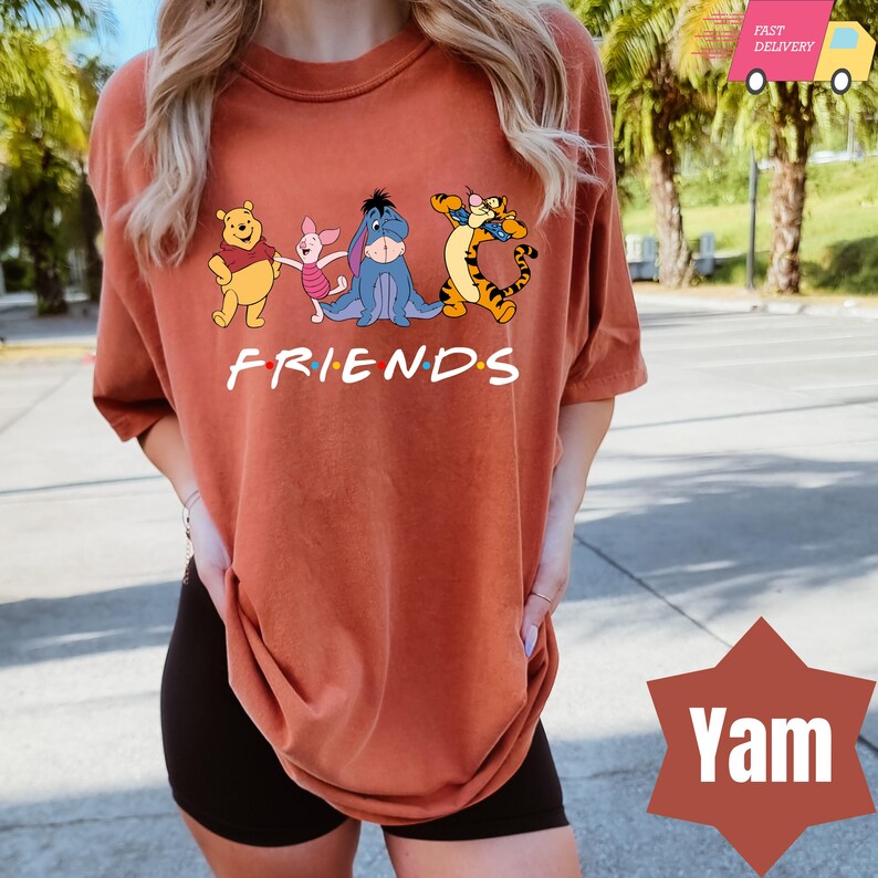 Comfort Colors Winnie The Pooh Friends Shirt, Disneyland Shirt, Pooh Bear, Disney Pooh Bear, Piglet Shirt,Disney Vacation, Disneyland,Tigger