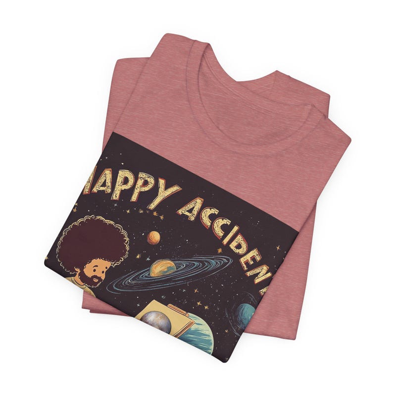 Pluto 'Happy Accident' Vintage Astronomer T-Shirt, Cosmic Design