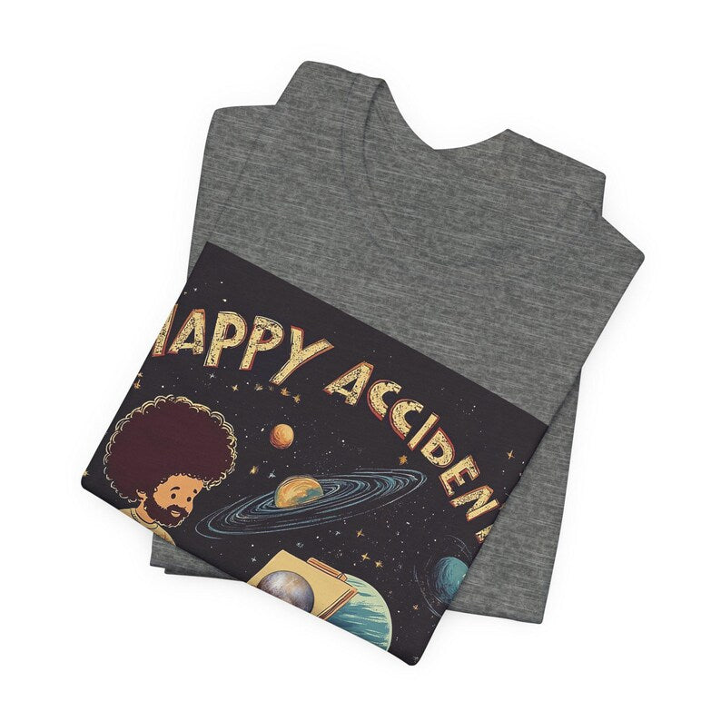 Pluto 'Happy Accident' Vintage Astronomer T-Shirt, Cosmic Design