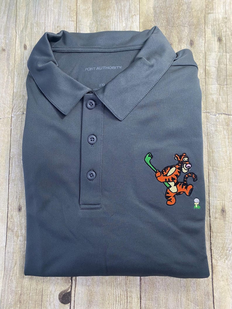 YOUR CHOICE Tigger OR Pooh Golfing Embroidered Polo
