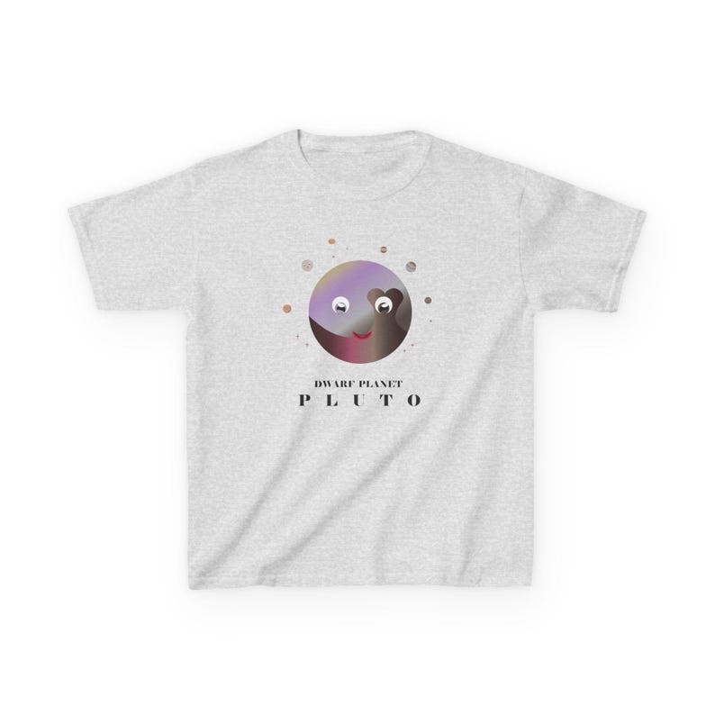 Youth Dwarf planet PLUTO Heavy Cotton™ Tee Tee. Gift for kid who loves planet, space, galaxy.