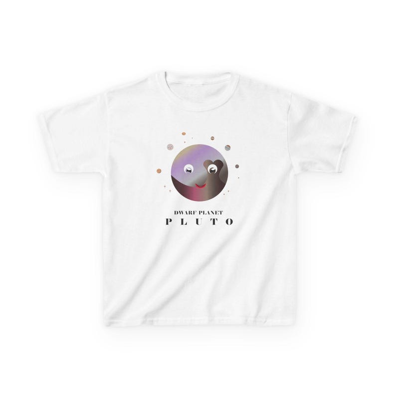 Youth Dwarf planet PLUTO Heavy Cotton™ Tee Tee. Gift for kid who loves planet, space, galaxy.